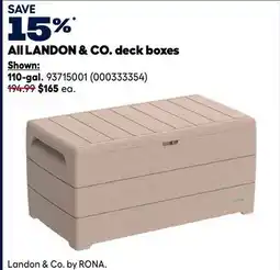 RONA LANDON & CO. deck boxes offer
