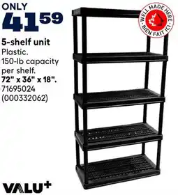 RONA VALU+ 5-shelf unit, 72 x 36 x 18 offer