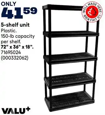 RONA VALU+ 5-shelf unit, 72 x 36 x 18 offer