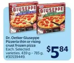 Walmart Dr. Oetker Giuseppe Pizzeria Thin or Rising Crust Frozen Pizza offer