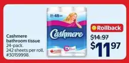 Walmart Cashmere Bathroom Tissue offer