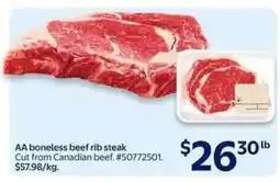 Walmart AA boneless beef rib steak offer