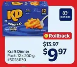 Walmart Kraft Dinner offer