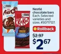 Walmart Nestlé Chocolate Bars offer