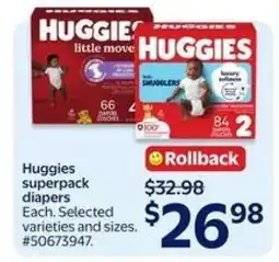 Walmart Huggies Superpack Diapers offer