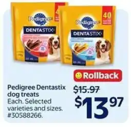 Walmart PEDIGREE DENTASTIX DOG TREATS offer