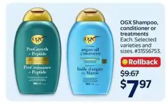 Walmart OGX Shampoo, Conditioner or Treatments offer