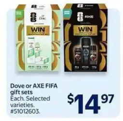 Walmart Dove or AXE FIFA gift sets offer