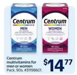 Walmart Centrum multivitamins for men or women offer