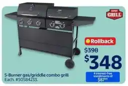 Walmart 5-Burner Gas/Griddle Combo Grill offer