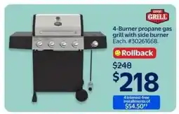 Walmart 4-Burner Propane Gas Grill offer
