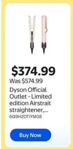 Walmart Dyson Official Outlet - Limited edition Airstrait straightener offer