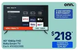 Walmart 40 1080p FHD Roku Smart TV offer