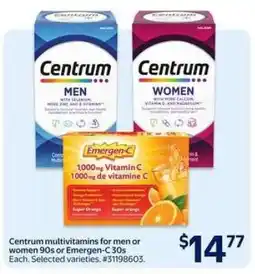 Walmart Centrum Multivitamins or Emergen-C offer