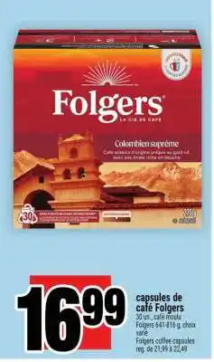 Super C CAPSULES DE CAFÉ FOLGERS offer