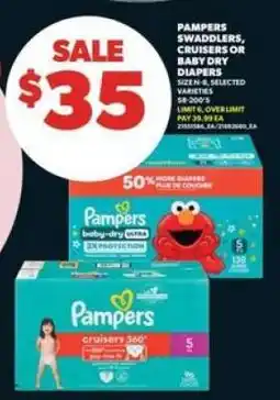 Real Canadian Superstore Pampers Swaddlers, Cruisers or Baby-Dry Diapers offer