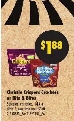 No Frills Christie Crispers Crackers or Bits & Bites offer