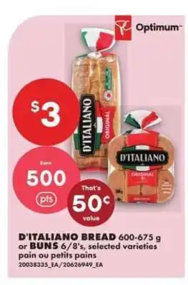 No Frills D'Italiano Bread or Buns offer