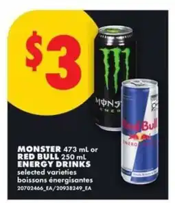 No Frills MONSTER or RED BULL ENERGY DRINKS offer