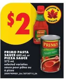 No Frills PRIMO PASTA SAUCE or PIZZA SAUCE offer