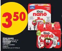 No Frills iÖGO NANO DRINKS 6x93 mL or POUCHES 4x90 g offer