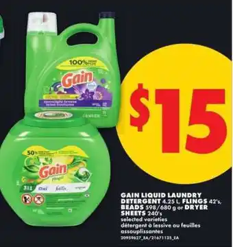 No Frills Gain Liquid Laundry Detergent offer
