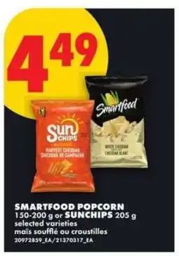 No Frills SMARTFOOD Popcorn or SUNCHIPS offer