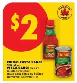 No Frills PRIMO PASTA SAUCE offer