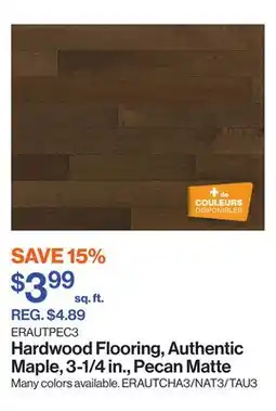 Patrick Morin Hardwood Flooring, Authentic Maple, 3-1/4 in., Pecan Matte offer