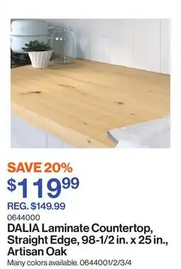 Patrick Morin Laminate Countertop, Straight Edge, 98-1/2 in. x 25 in., Artisan Oak offer
