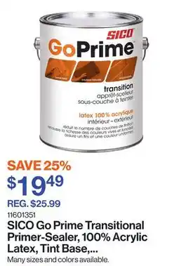 Patrick Morin Go Prime Transitional Primer-Sealer, 100% Acrylic Latex, Tint Base offer