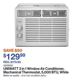 Patrick Morin 3 in 1 Window Air Conditioner, Mechanical Thermostat, 5,000 BTU, White offer