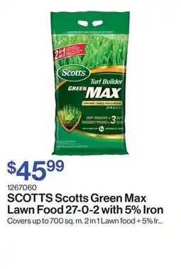 Patrick Morin Scotts Green Max Lawn Food 27-0-2 with 5% Iron offer
