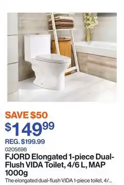 Patrick Morin Elongated 1-piece Dual-Flush VIDA Toilet, 4/6 L, MAP offer