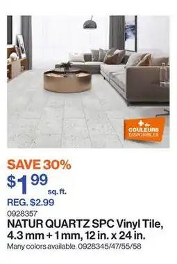 Patrick Morin NATUR QUARTZ SPC Vinyl Tile, 4.3 mm + 1 mm, 12 in. x 24 in offer