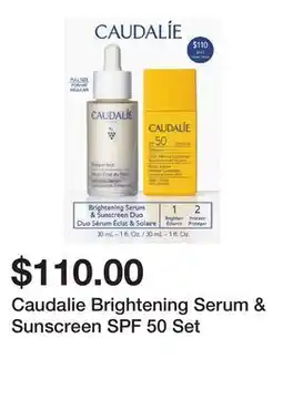 Sephora Caudalie Brightening Serum & Sunscreen SPF 50 Set offer