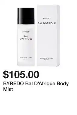 Sephora BYREDO Bal D'Afrique Body Mist offer