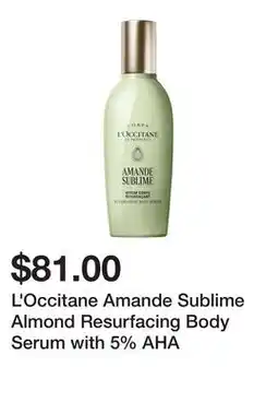 Sephora L'Occitane Amande Sublime Almond Resurfacing Body Serum with 5% AHA offer