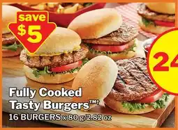 M & M Food Market Fully Cooked Tasty Burgers offer