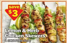 M & M Food Market Lemon & Herb Chicken Skewers offer