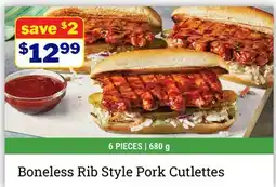 M & M Food Market Boneless Rib Style Pork Cutlettes offer