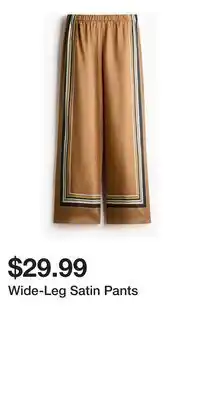 H&M Wide-Leg Satin Pants offer