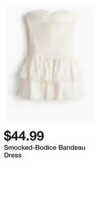 H&M Smocked-Bodice Bandeau Dress offer