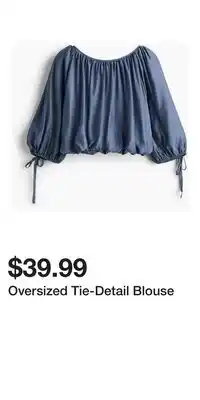 H&M Oversized Tie-Detail Blouse offer
