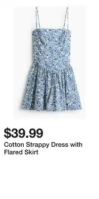 H&M Cotton Strappy Dress with Flared Skirt offer