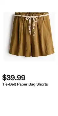 H&M Tie-Belt Paper Bag Shorts offer