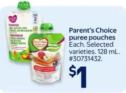 Walmart Parent's Choice puree pouches offer