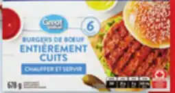 Walmart Great Value beef or chicken burgers or fully cooked burgers offer