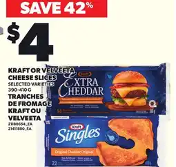 Independent City Market KRAFT OR VELVEETA CHEESE SLICES offer