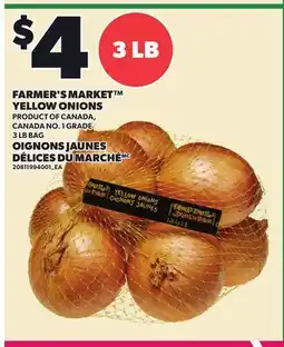 Independent City Market FARMER'S MARKET YELLOW ONIONS, 3 LB BAG offer